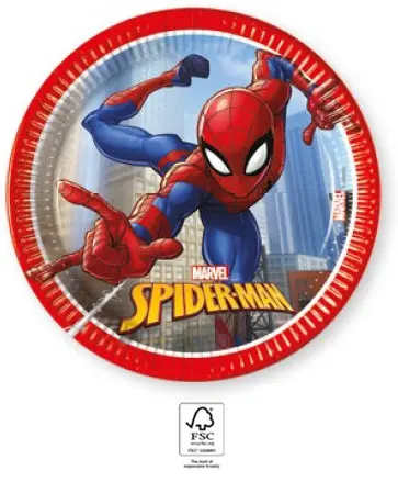 Spider-Man Crime Fighter, Spider-Man Pappteller 8 Stück 20 cm FSC Produktfoto