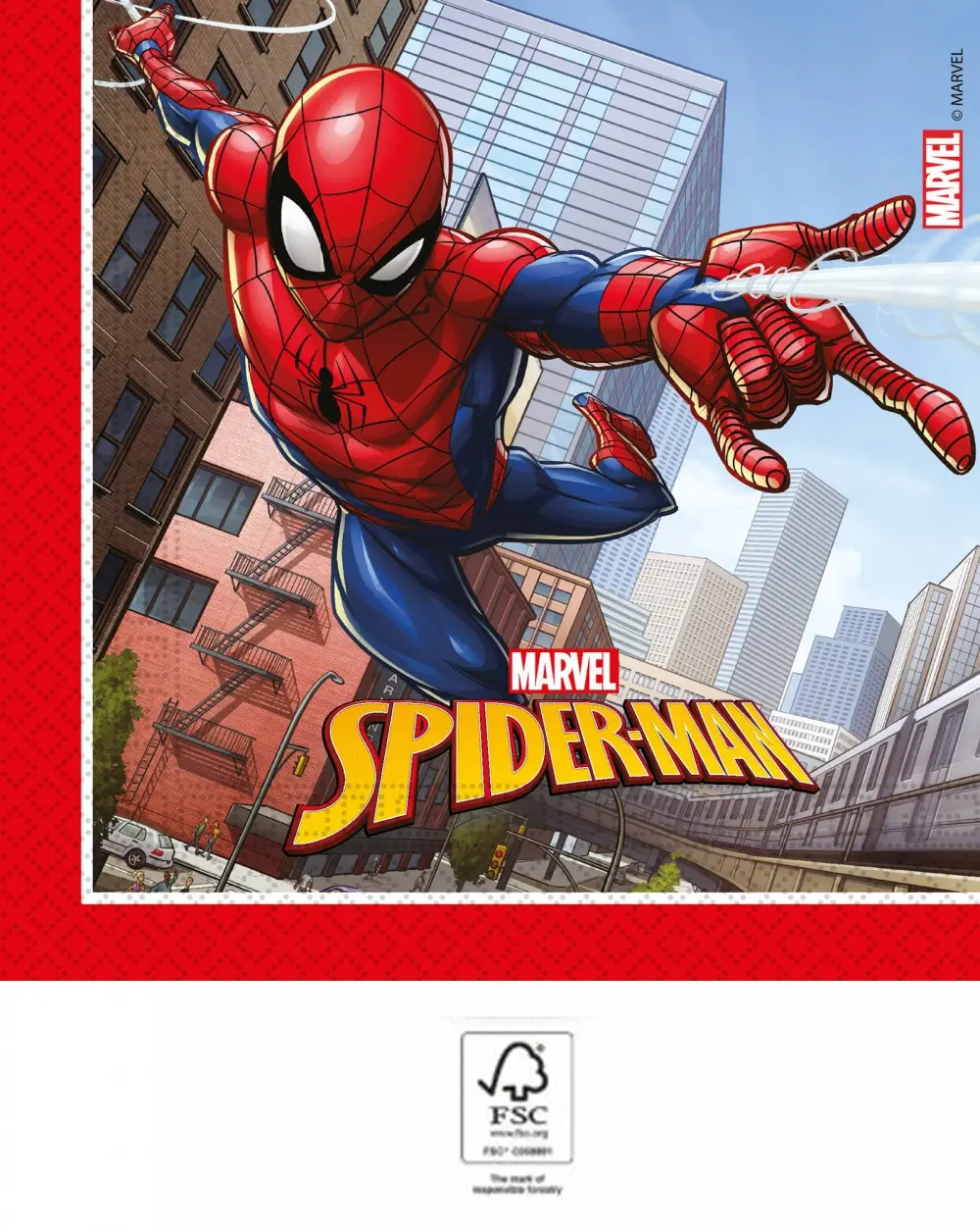Spiderman Crime Fighter, Spider-Man Servietten 20 Stück 33x33 cm FSC Produktfoto