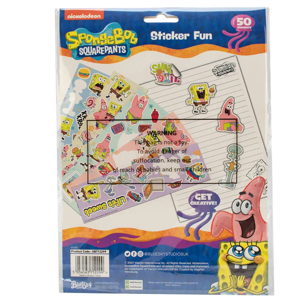 Sponge Bob Aufkleber Set Produktfoto