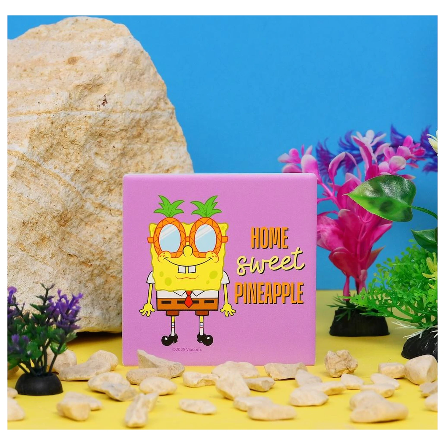 SpongeBob Home Sweet Pineapple Keramik Quadrat Untersetzer Produktfoto