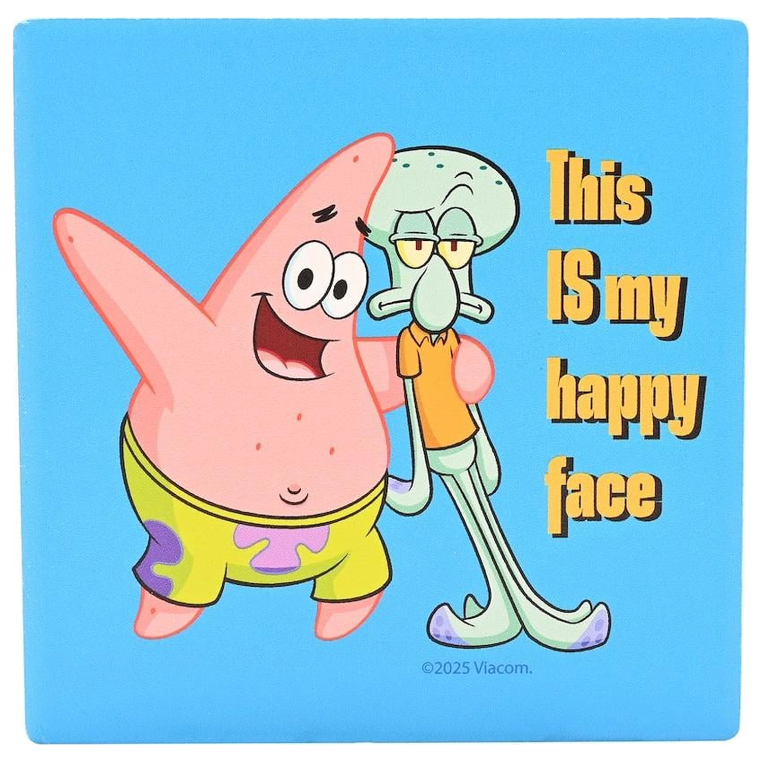 Spongebob My Happy Face Keramik quadratisch Untersetzer Produktfoto