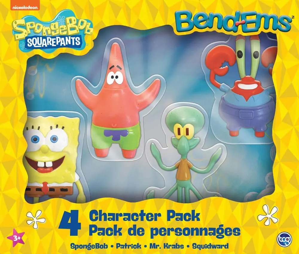 SpongeBob Schwammkopf Bend-Ems Actionfiguren 4er-Pack 15 cm Produktfoto