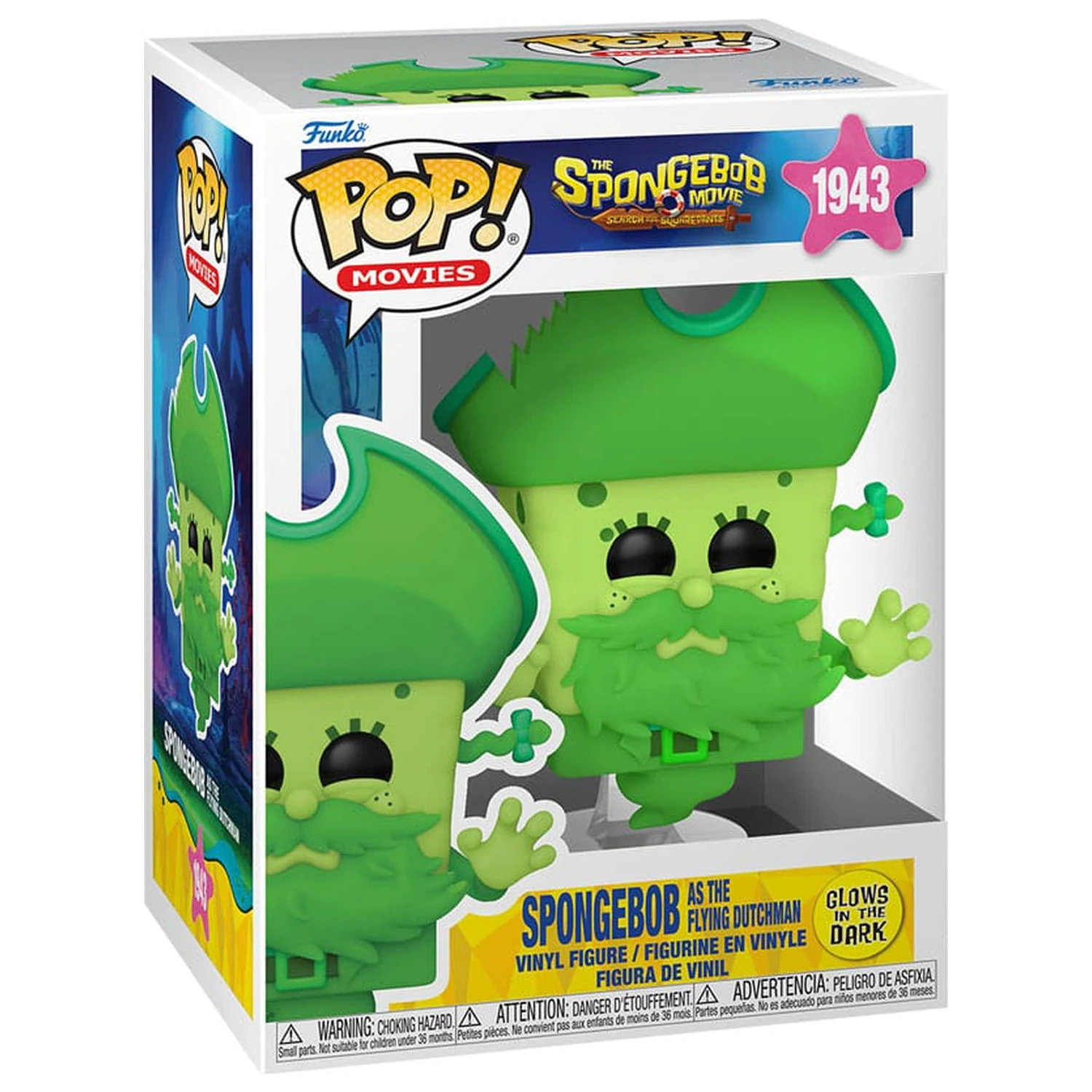 SpongeBob SquarePants Funko POP! Vinyl Figur SpongeBob as the Flying Dutchman (Glow) 9 cm Produktfoto