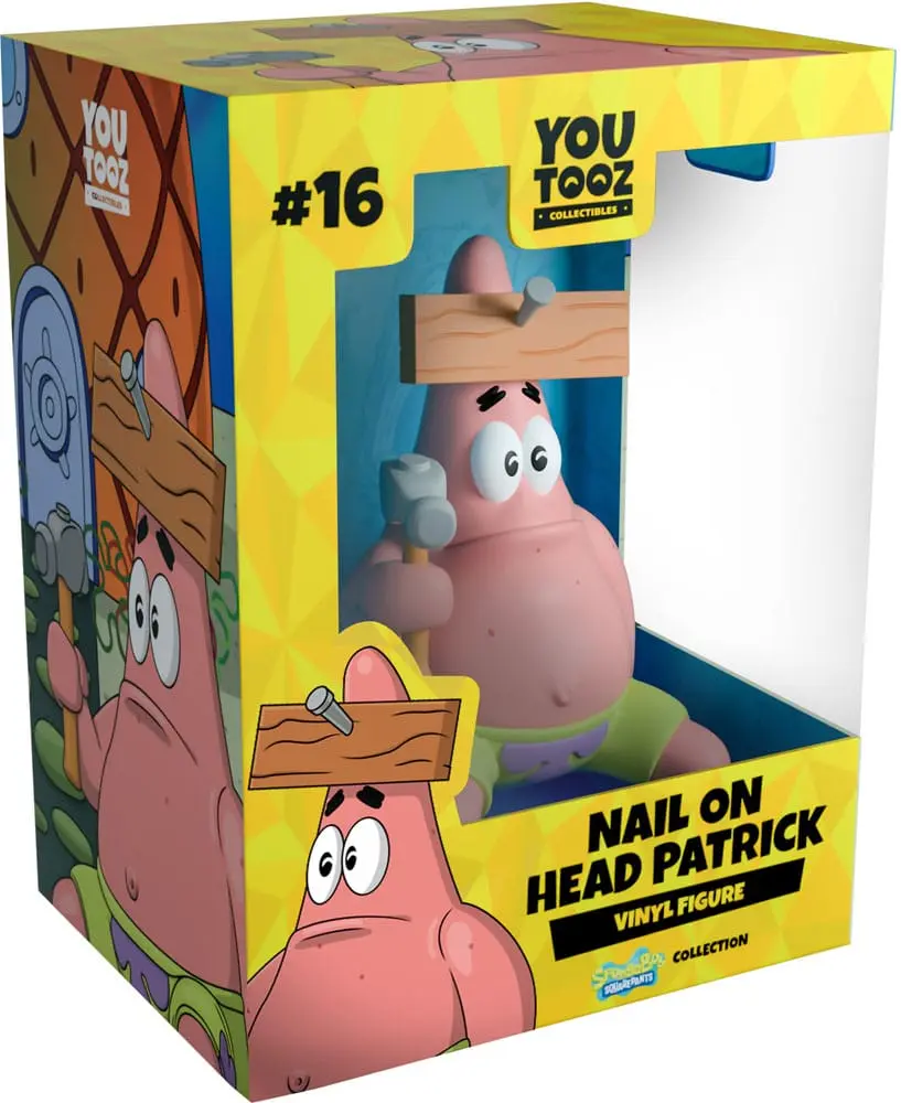 SpongeBob Schwammkopf Vinyl Figur Nail on Head Patrick 10 cm termékfotó