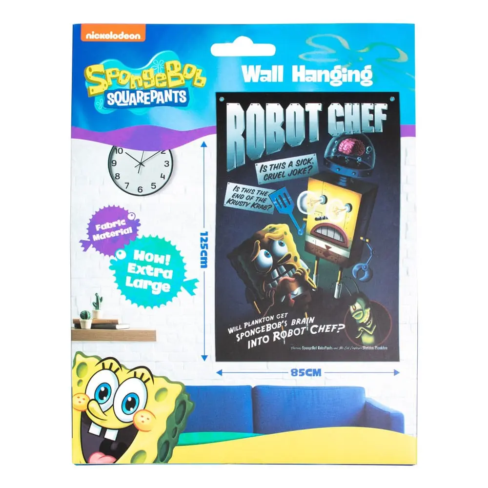SpongeBob Schwammkopf Wandbehang Robot Chef 125 x 85 cm Produktfoto