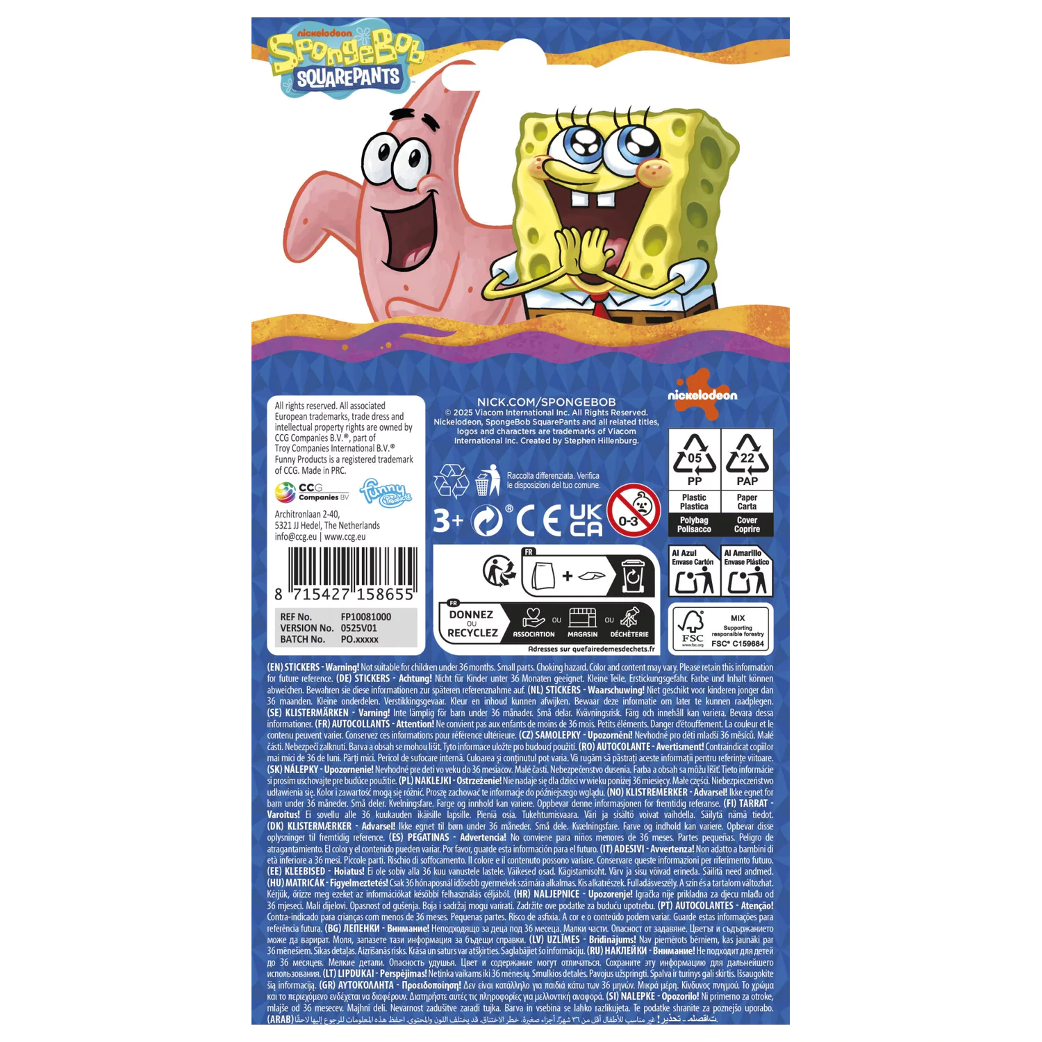 SpongeBob Octopus Aufkleber Produktfoto