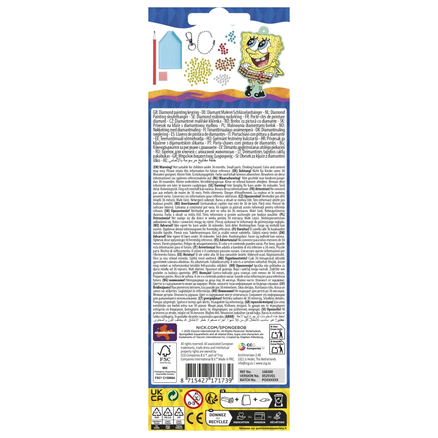 SpongeBob Smile Diamond Schlüsselanhänger Bastelset Produktfoto