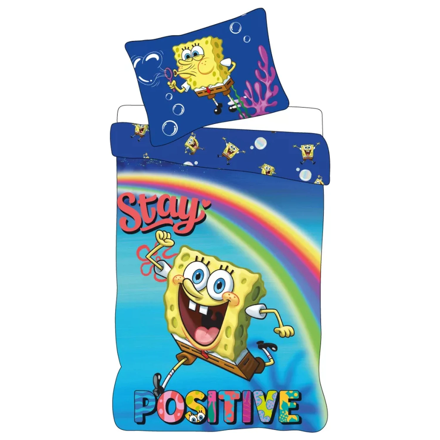 SpongeBob Stay Positive Kinder, Vorschule Bettbezug Produktfoto