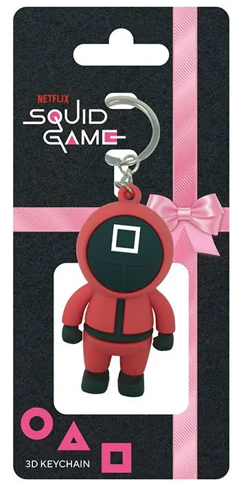 Squid Game 3D Gummi-Schlüsselanhänger Square Guard 6 cm Produktfoto