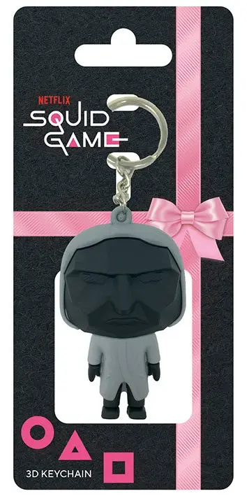 Squid Game 3D Gummi-Schlüsselanhänger Mask Man 6 cm Produktfoto