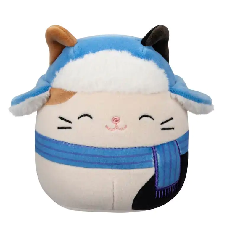 Squishmallows Plüschfigur Cam the Brown and Black Calico Cat in Blue Scarf, Hat 12 cm Produktfoto