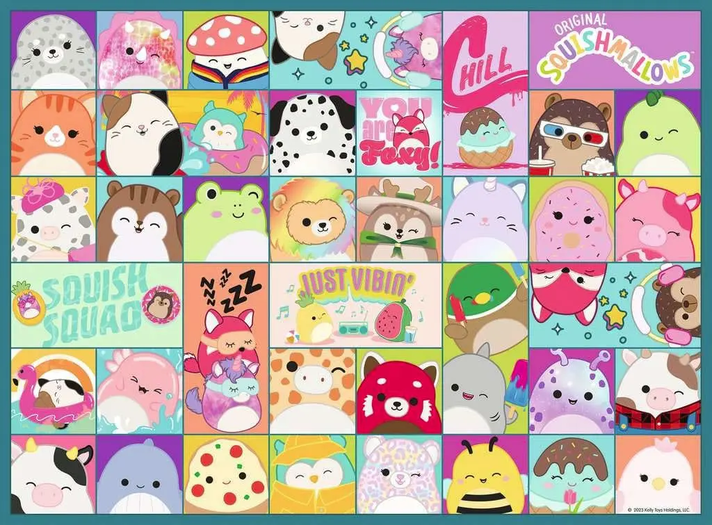 Squishmallows Kinderpuzzle XXL Viele bunte Squishmallows (100 Teile) Produktfoto