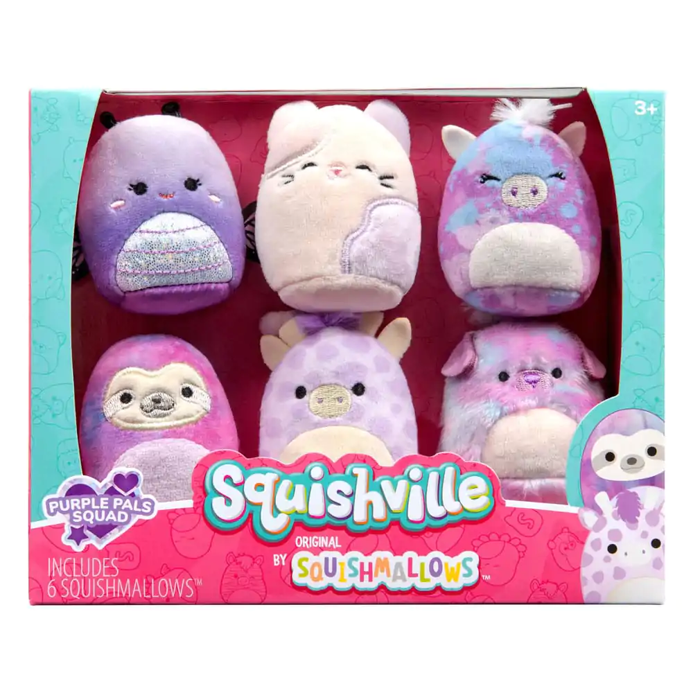 Squishville Mini Squishmallows Plüschfiguren 6er-Pack Lila Squad 5 cm Produktfoto