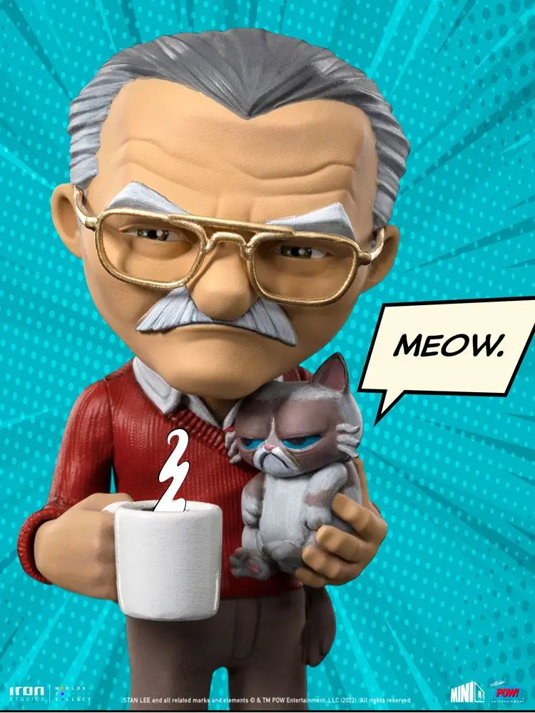Stan Lee Mini Co. PVC Figur Stan Lee with Grumpy Cat 14 cm Produktfoto