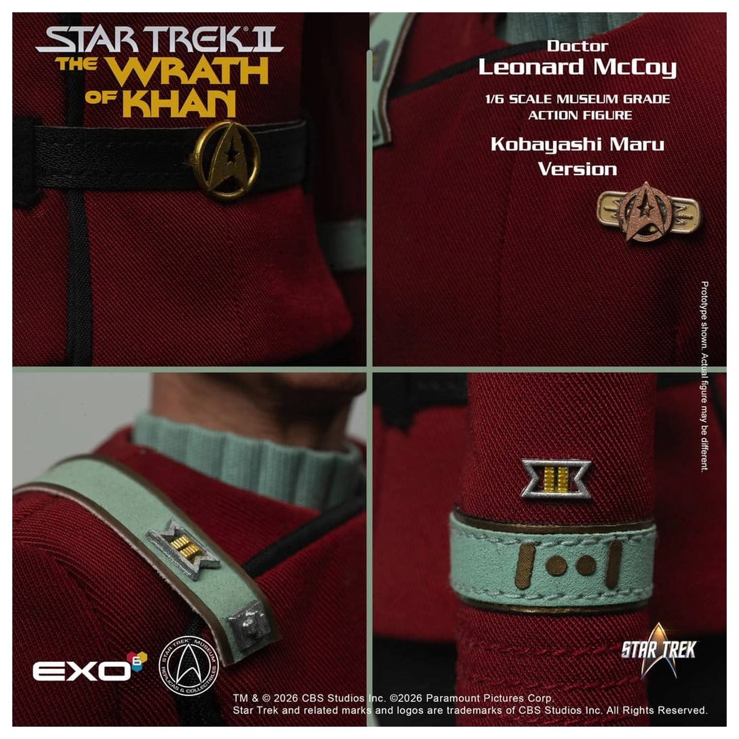 Star Trek II: The Wrath of Khan Action Figur 1/6 Dr. Leonard McCoy Kobayashi Maru Version 30 cm Produktfoto