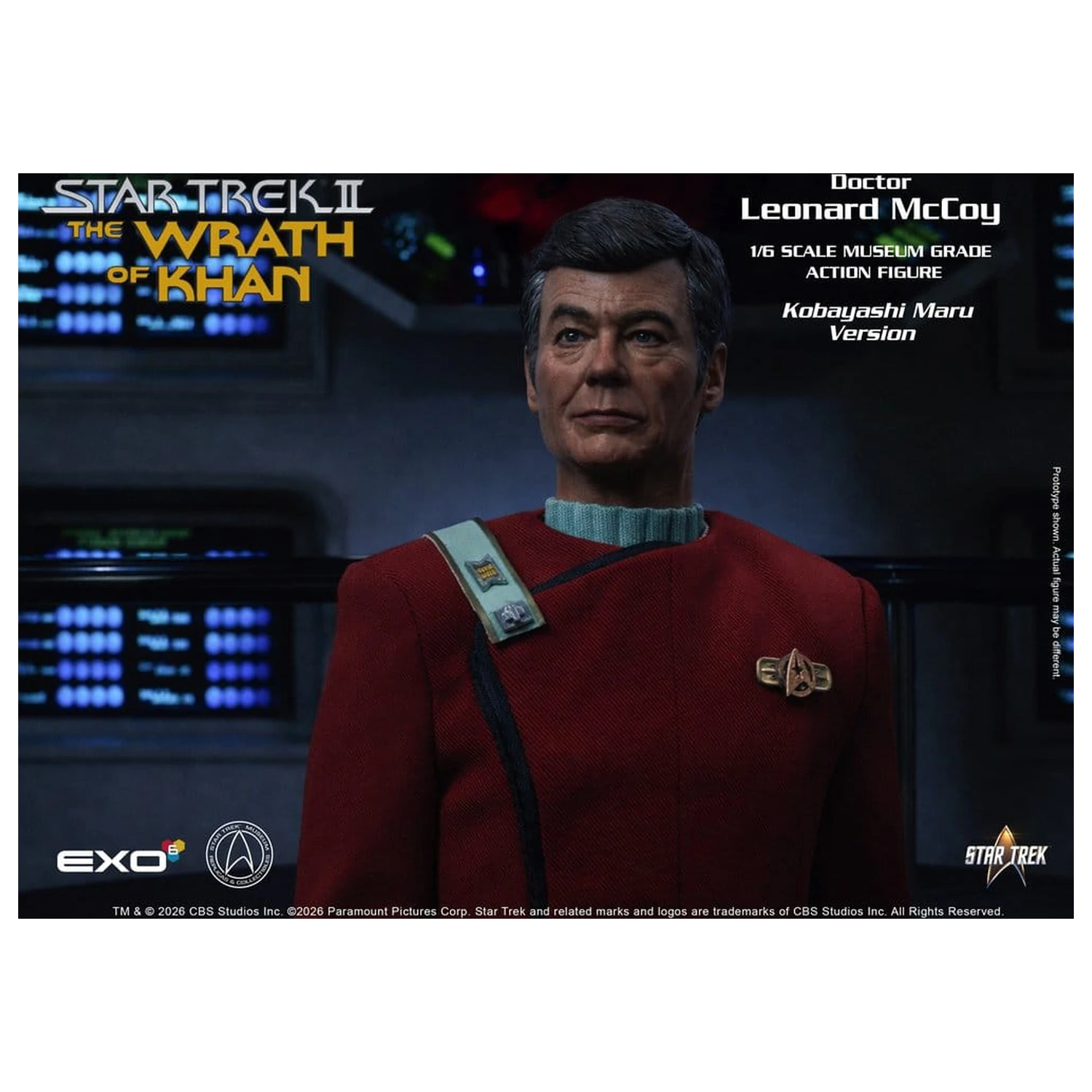 Star Trek II: The Wrath of Khan Action Figur 1/6 Dr. Leonard McCoy Kobayashi Maru Version 30 cm Produktfoto