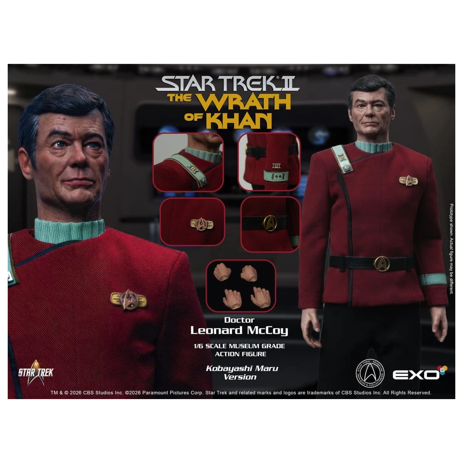 Star Trek II: The Wrath of Khan Action Figur 1/6 Dr. Leonard McCoy Kobayashi Maru Version 30 cm Produktfoto