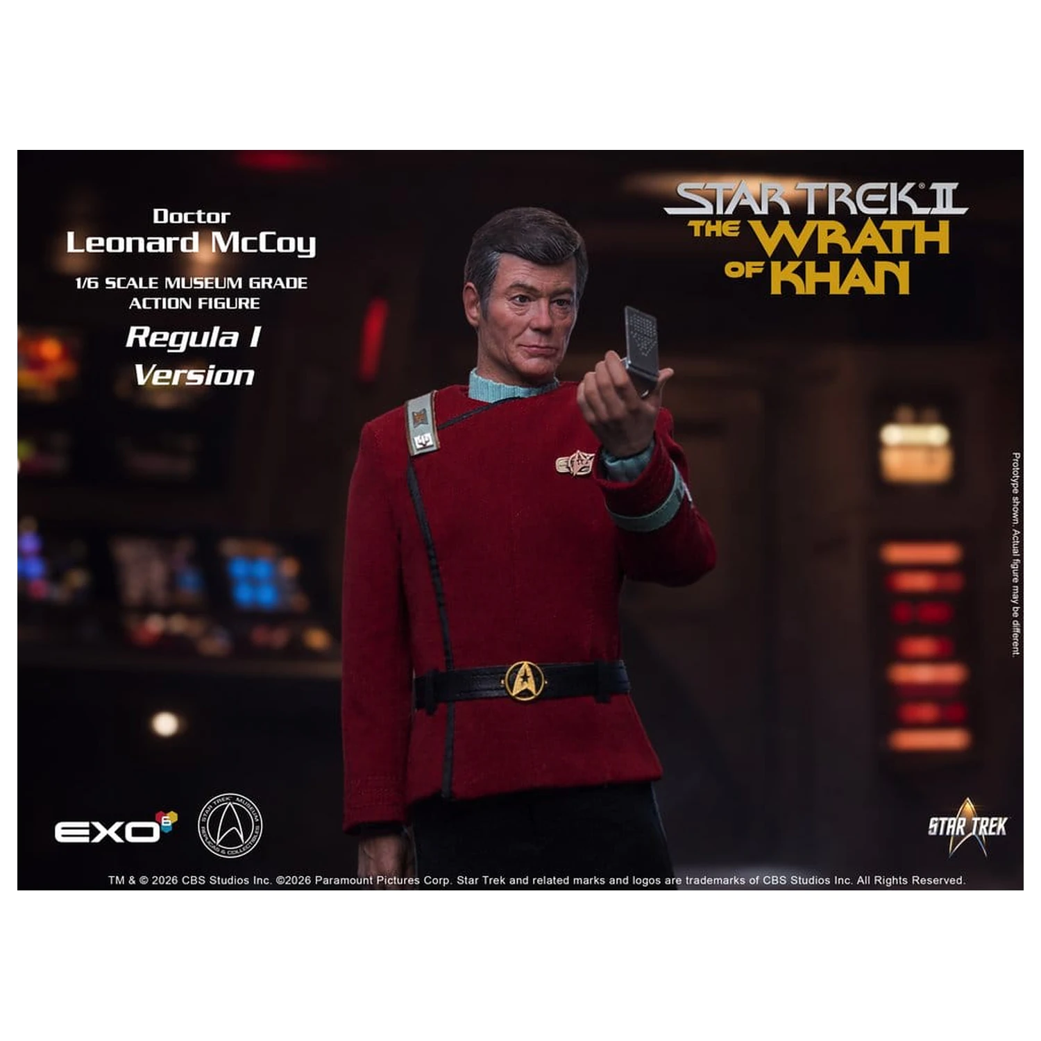 Star Trek II: The Wrath of Khan Actionfigur 1/6 Dr. Leonard McCoy Regula I Version 30 cm Produktfoto