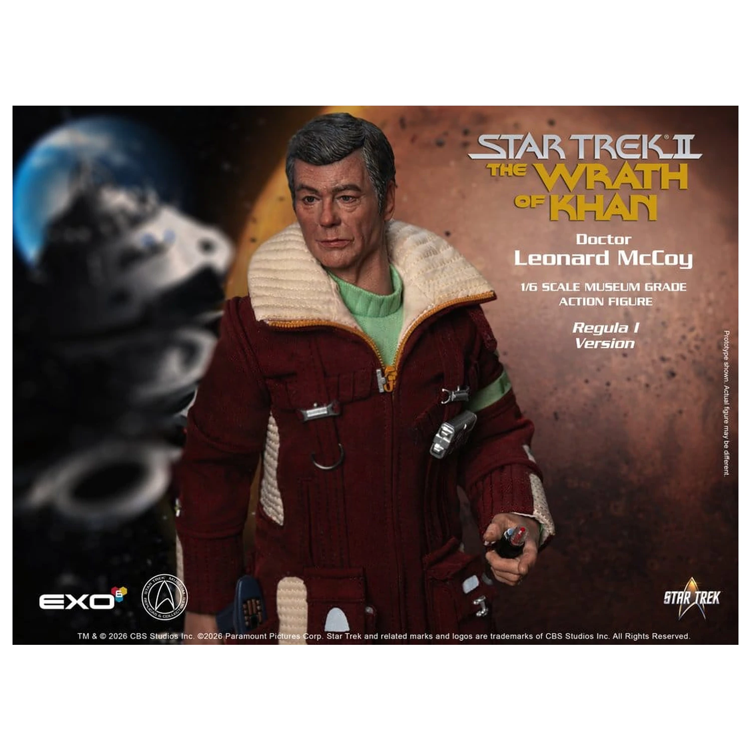 Star Trek II: The Wrath of Khan Actionfigur 1/6 Dr. Leonard McCoy Regula I Version 30 cm Produktfoto