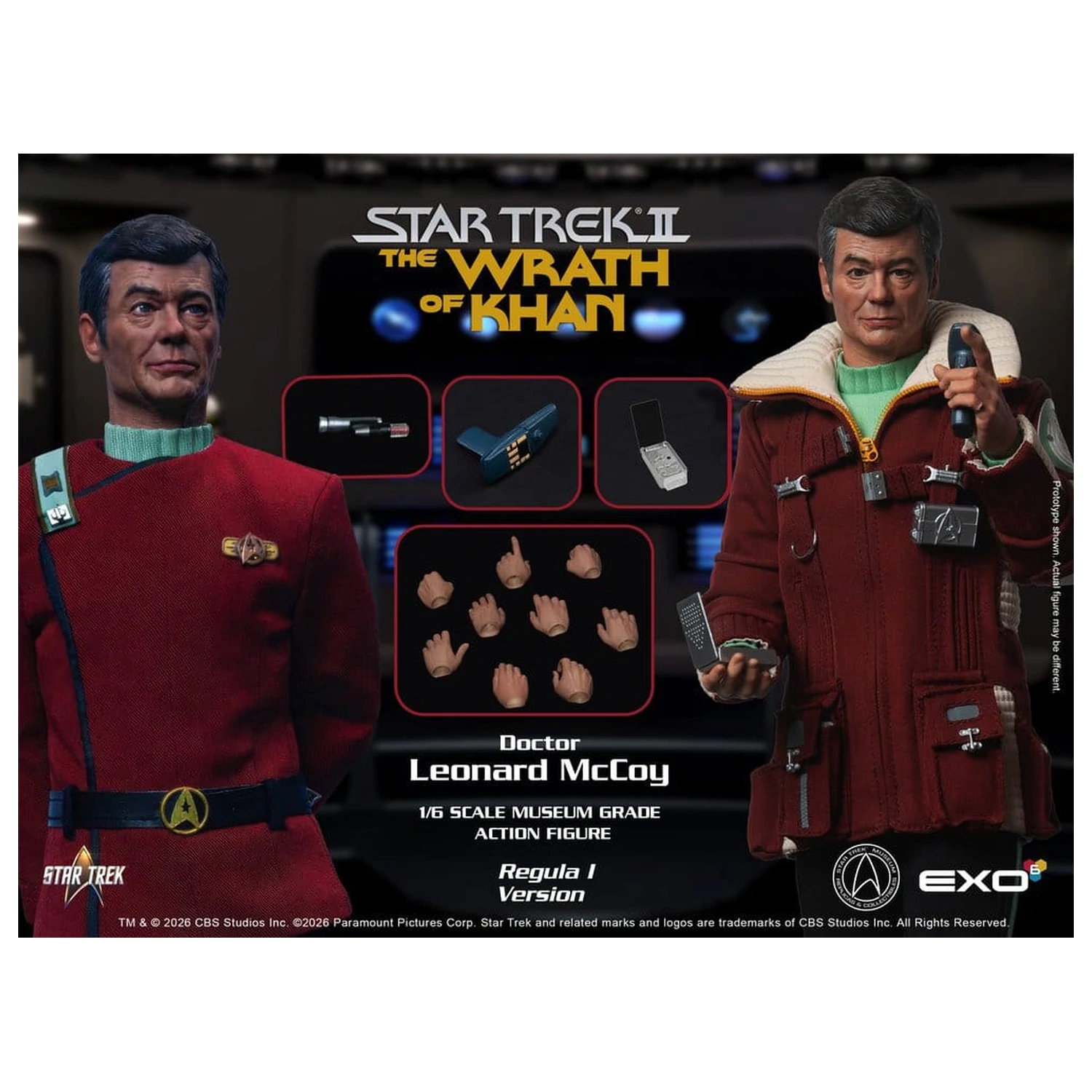 Star Trek II: The Wrath of Khan Actionfigur 1/6 Dr. Leonard McCoy Regula I Version 30 cm Produktfoto