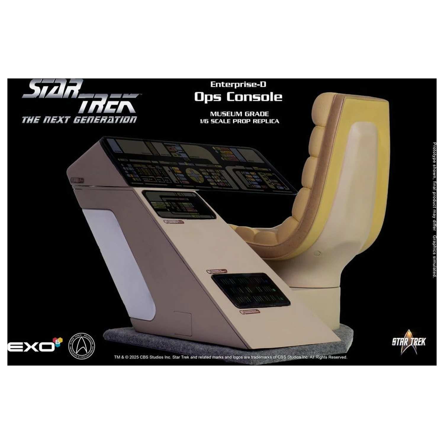 Star Trek: The Next Generation Replik 1/6 Enterprise-D Brücke OPS Konsole Produktfoto