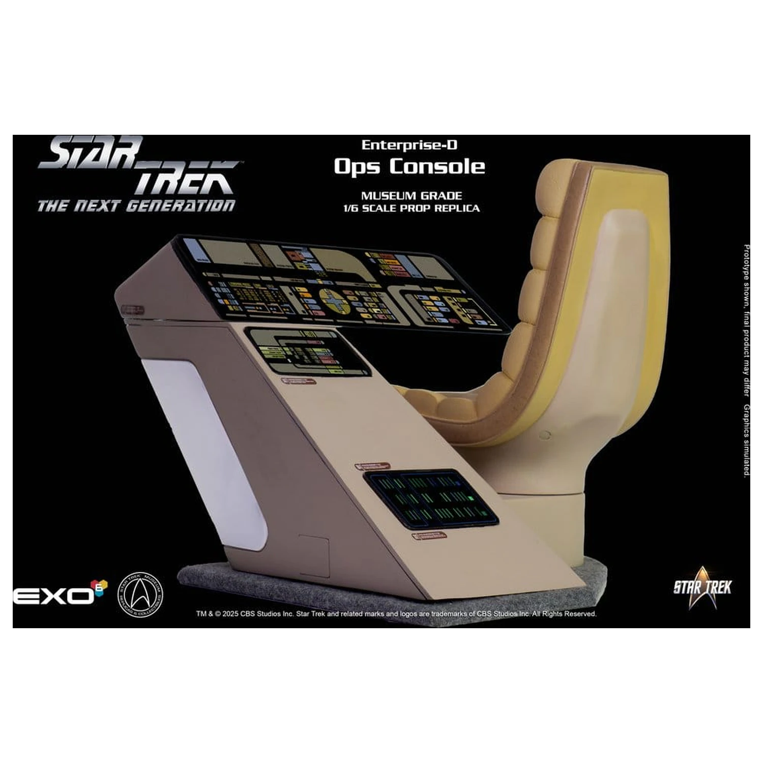 Star Trek: The Next Generation Replik 1/6 Enterprise-D Brücke OPS Konsole Produktfoto