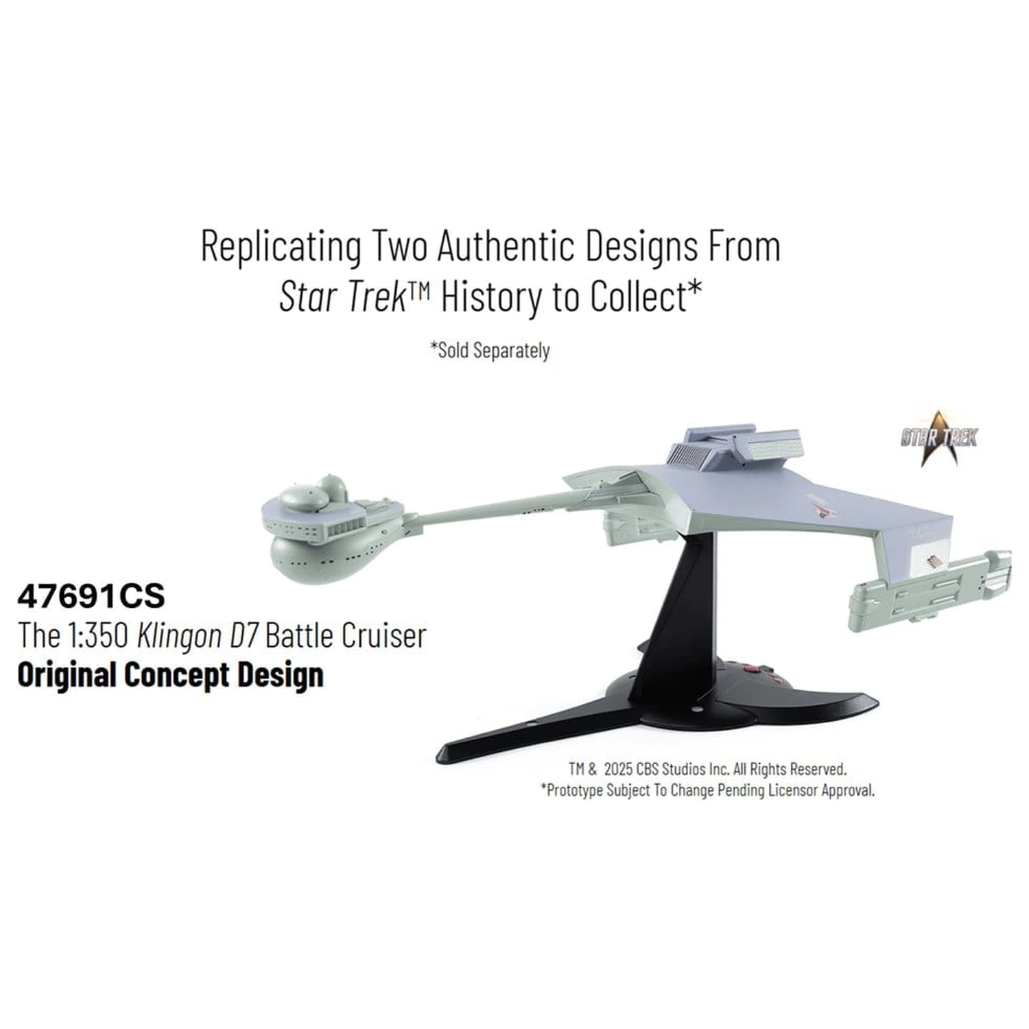 Star Trek TOS DieCast Nachbildung 1/350 Klingon D7 Battle Cruiser Original Concept Design heo EU Exclusive 66 cm Produktfoto