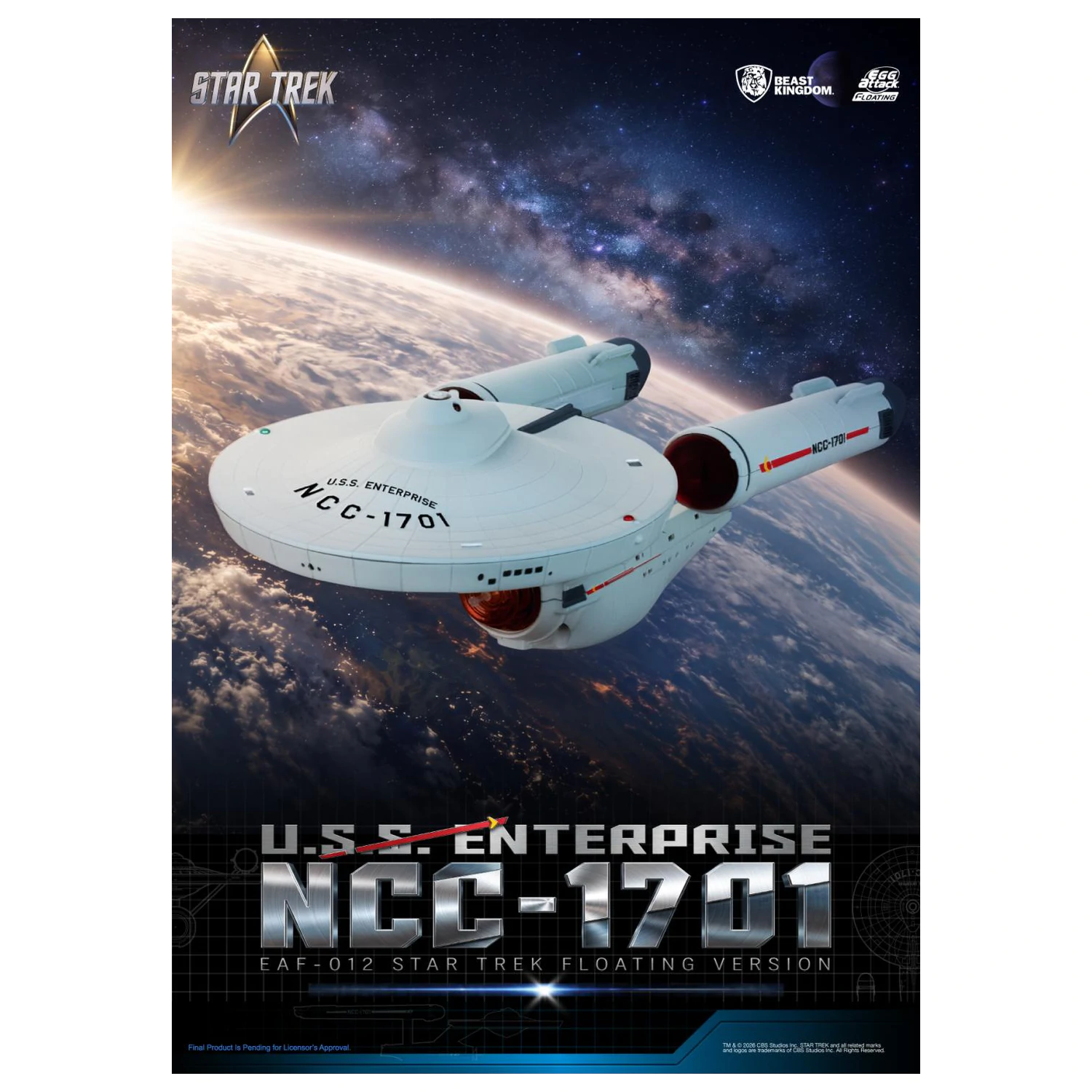 Star Trek U.S.S. Enterprise NCC-1701 Schwebende Statue 8,5 cm Produktfoto