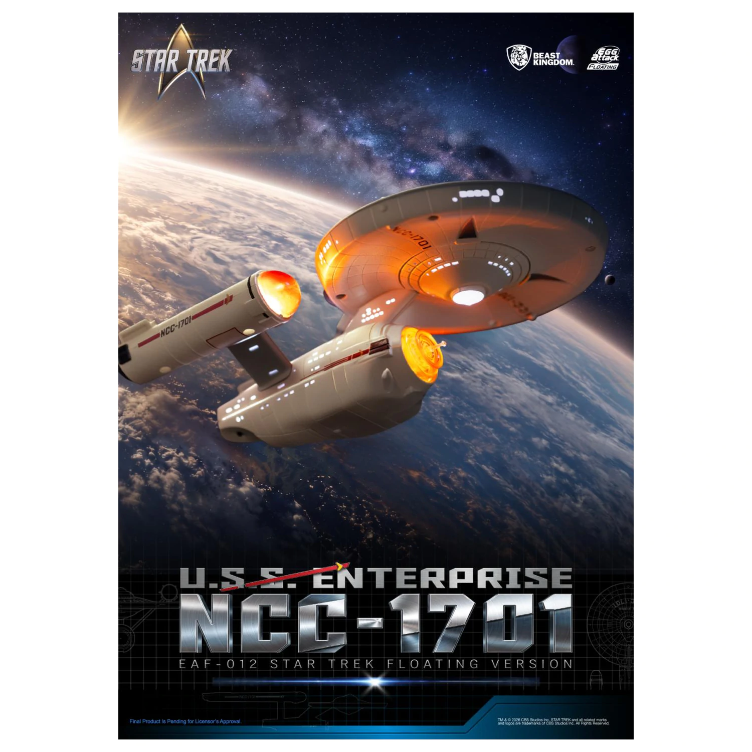 Star Trek U.S.S. Enterprise NCC-1701 Schwebende Statue 8,5 cm Produktfoto