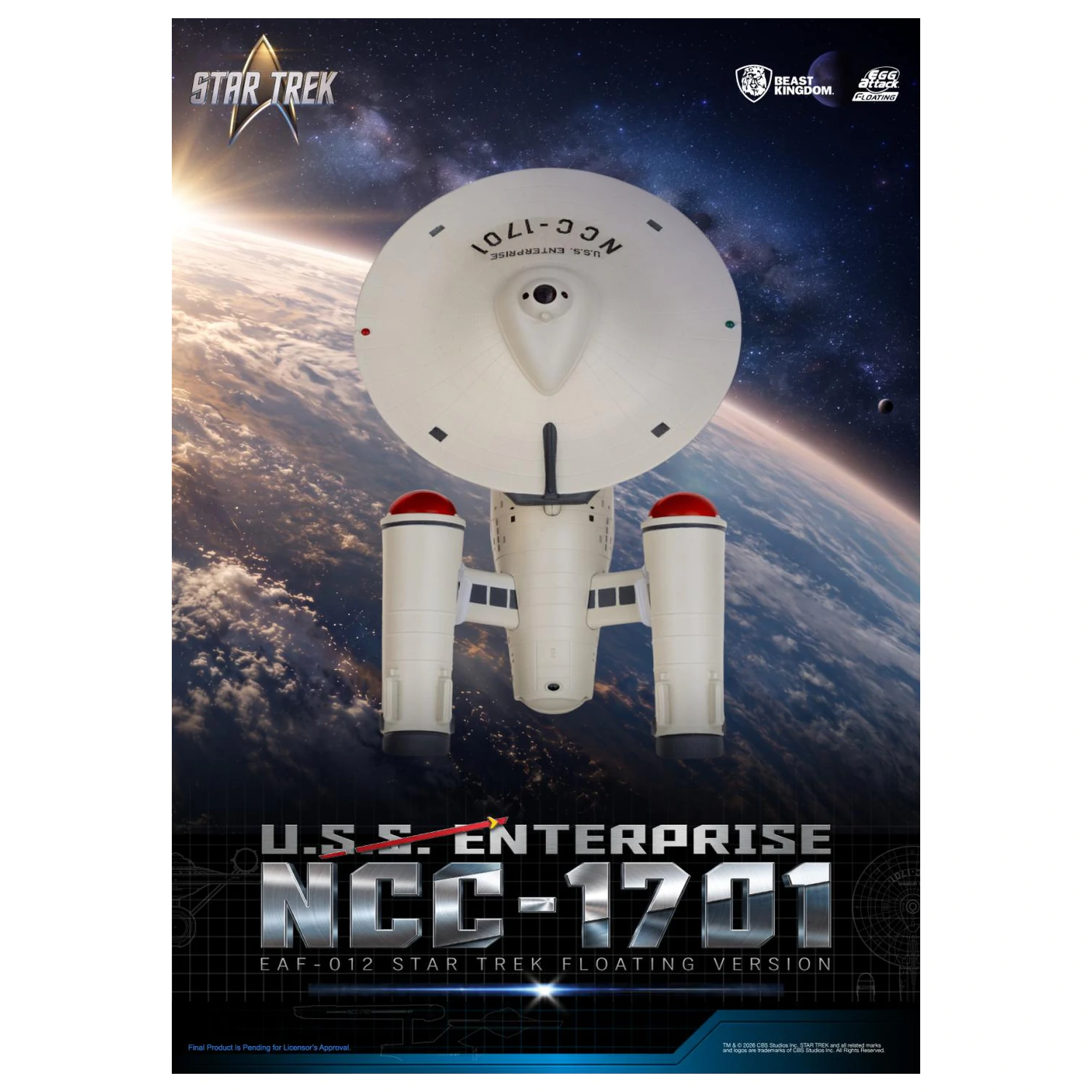 Star Trek U.S.S. Enterprise NCC-1701 Schwebende Statue 8,5 cm Produktfoto