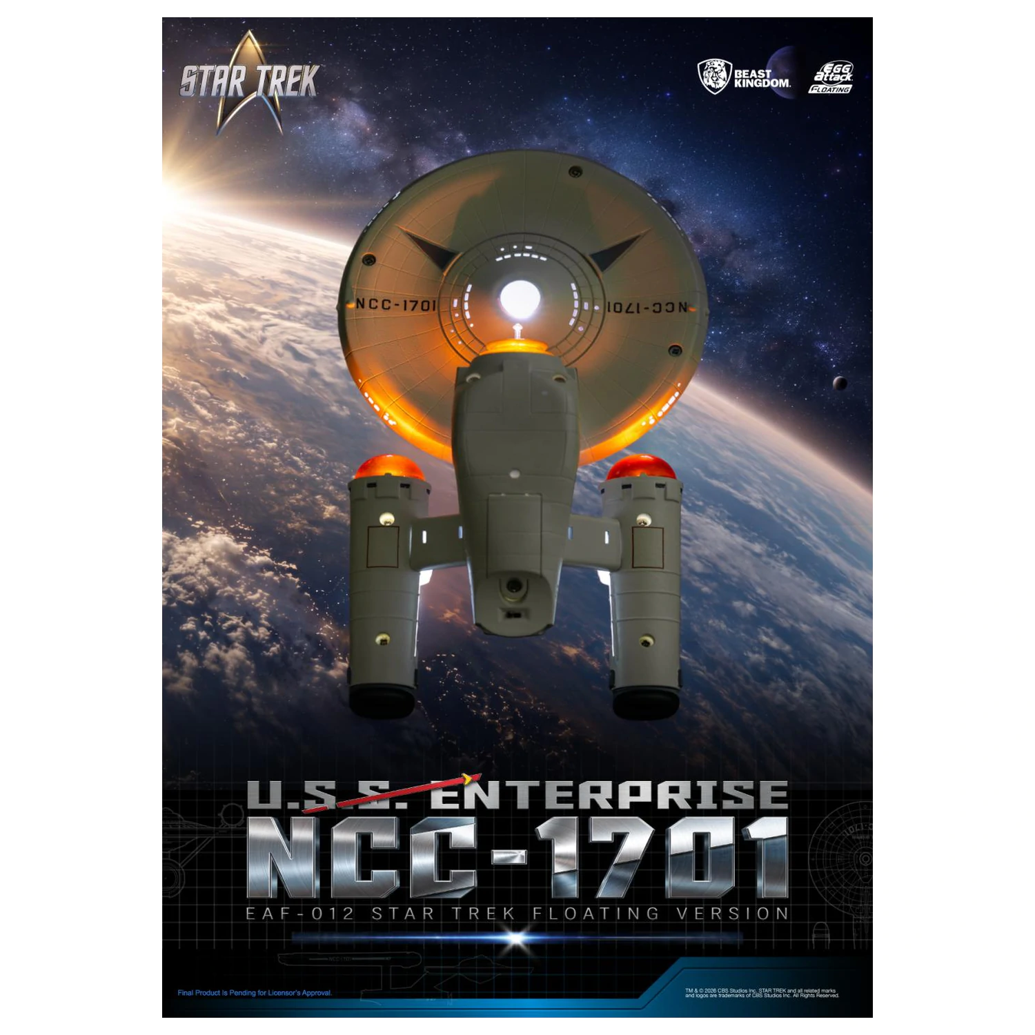 Star Trek U.S.S. Enterprise NCC-1701 Schwebende Statue 8,5 cm Produktfoto