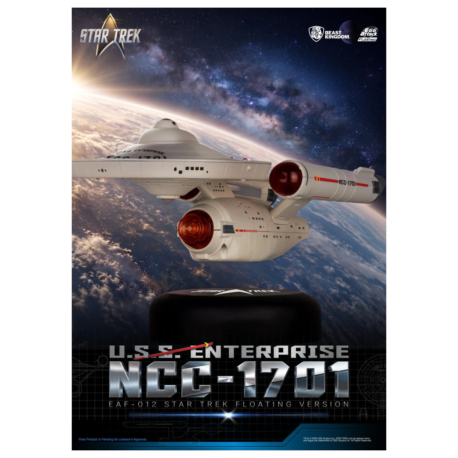 Star Trek U.S.S. Enterprise NCC-1701 Schwebende Statue 8,5 cm Produktfoto