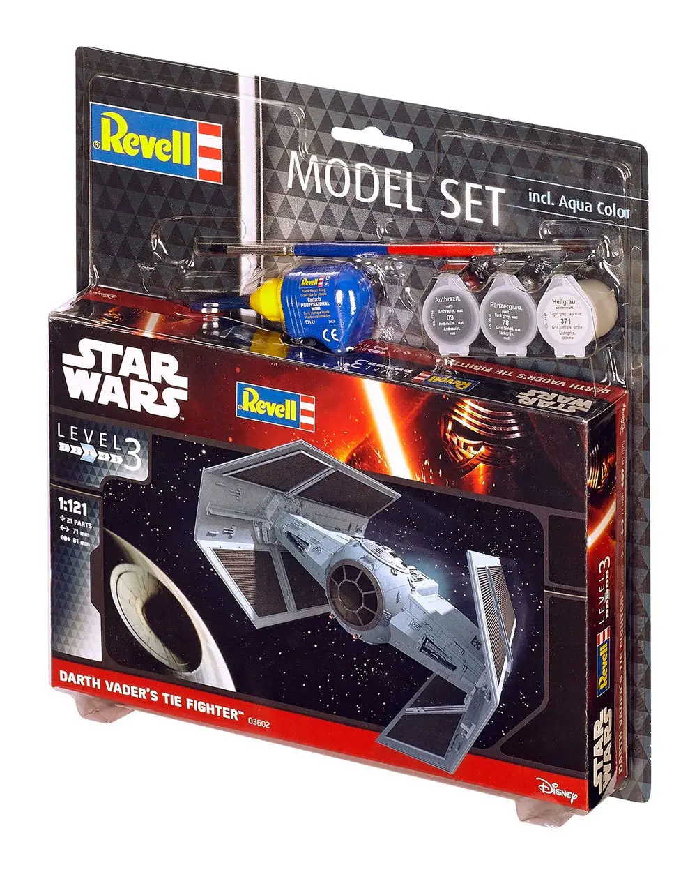 Star Wars Modellbausatz 1/121 Model Set Darth Vader's TIE Fighter 7 cm Produktfoto