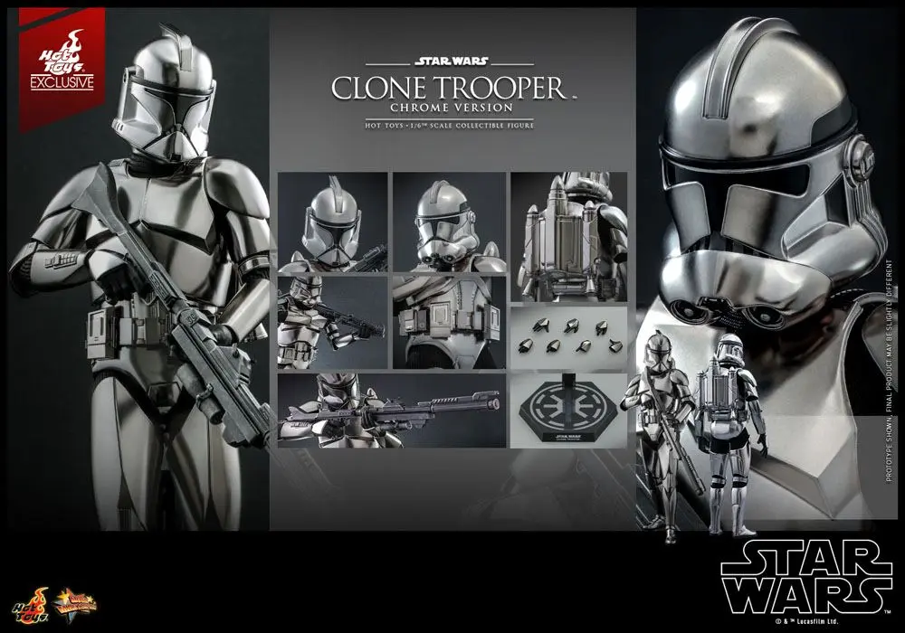 Star Wars Action Figur 1/6 Clone Trooper (Chrome Version) 2022 Convention Exclusive 30 cm Produktfoto
