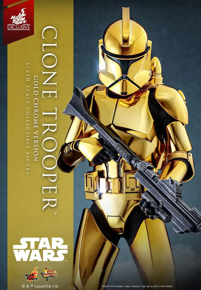 Star Wars Actionfigur 1/6 Clone Trooper (Gold Chrome Version) Exclusive 30 cm termékfotó