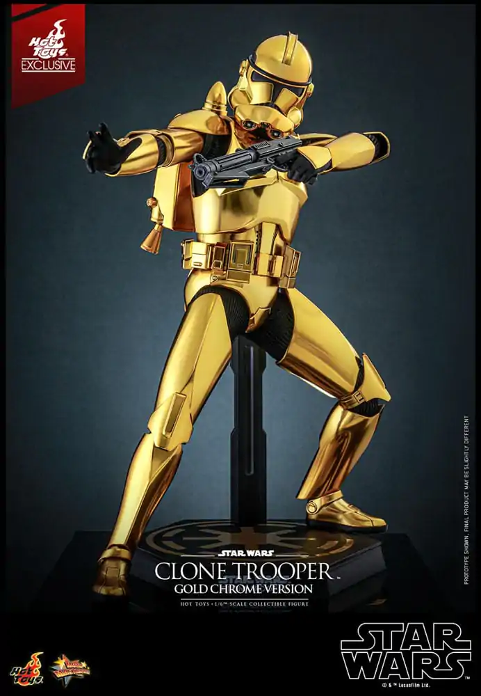 Star Wars Actionfigur 1/6 Clone Trooper (Gold Chrome Version) Exclusive 30 cm termékfotó