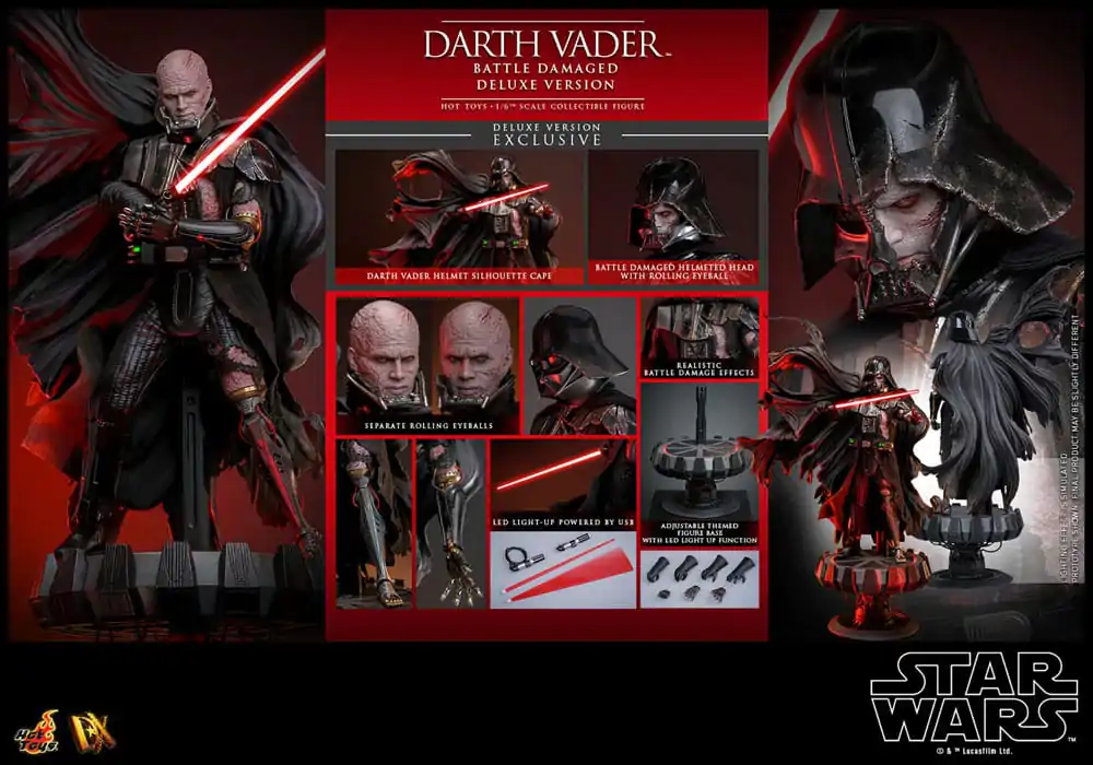 Star Wars Actionfigur 1/6 Darth Vader (Battle Damaged) Deluxe Version 35 cm Produktfoto