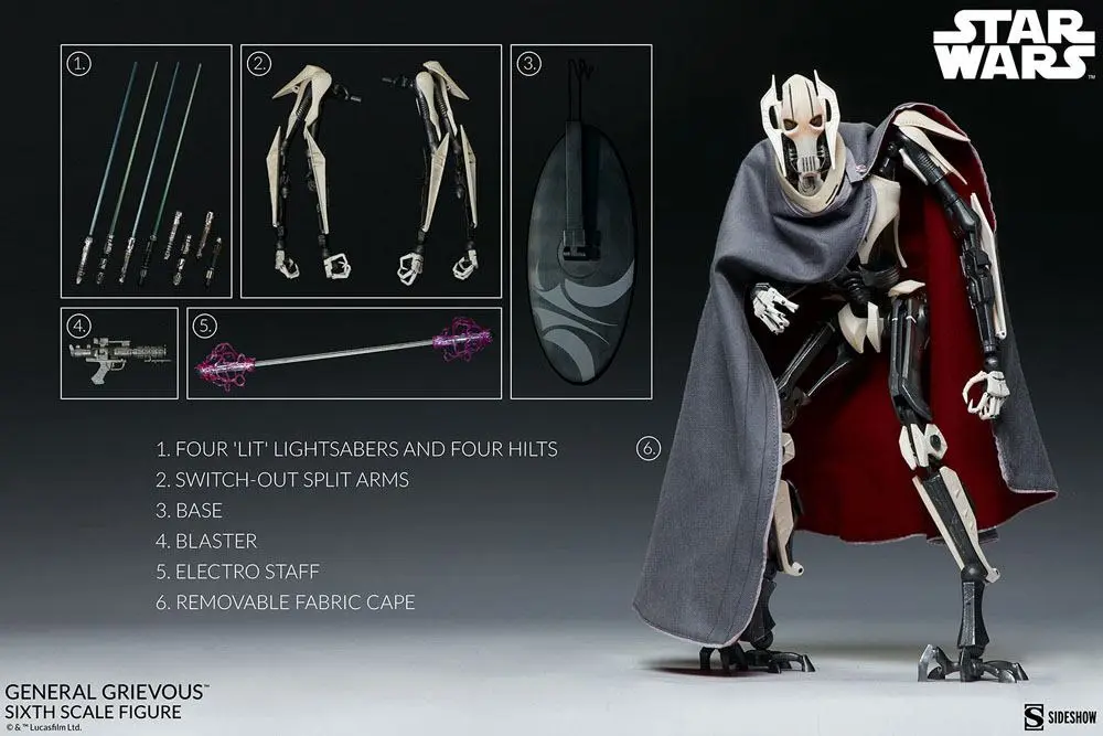 Star Wars Actionfigur 1/6 General Grievous 41 cm Produktfoto