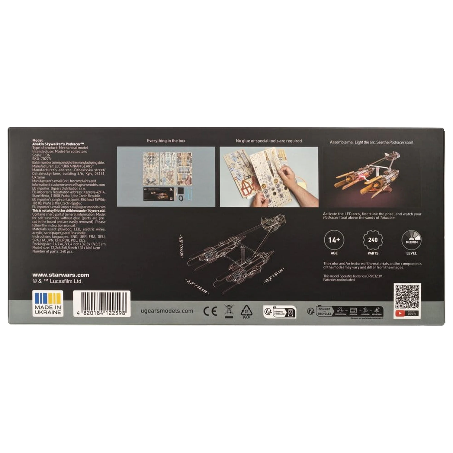 Star Wars 3D Holzpuzzle Anakin Skywalker's Podracer Produktfoto