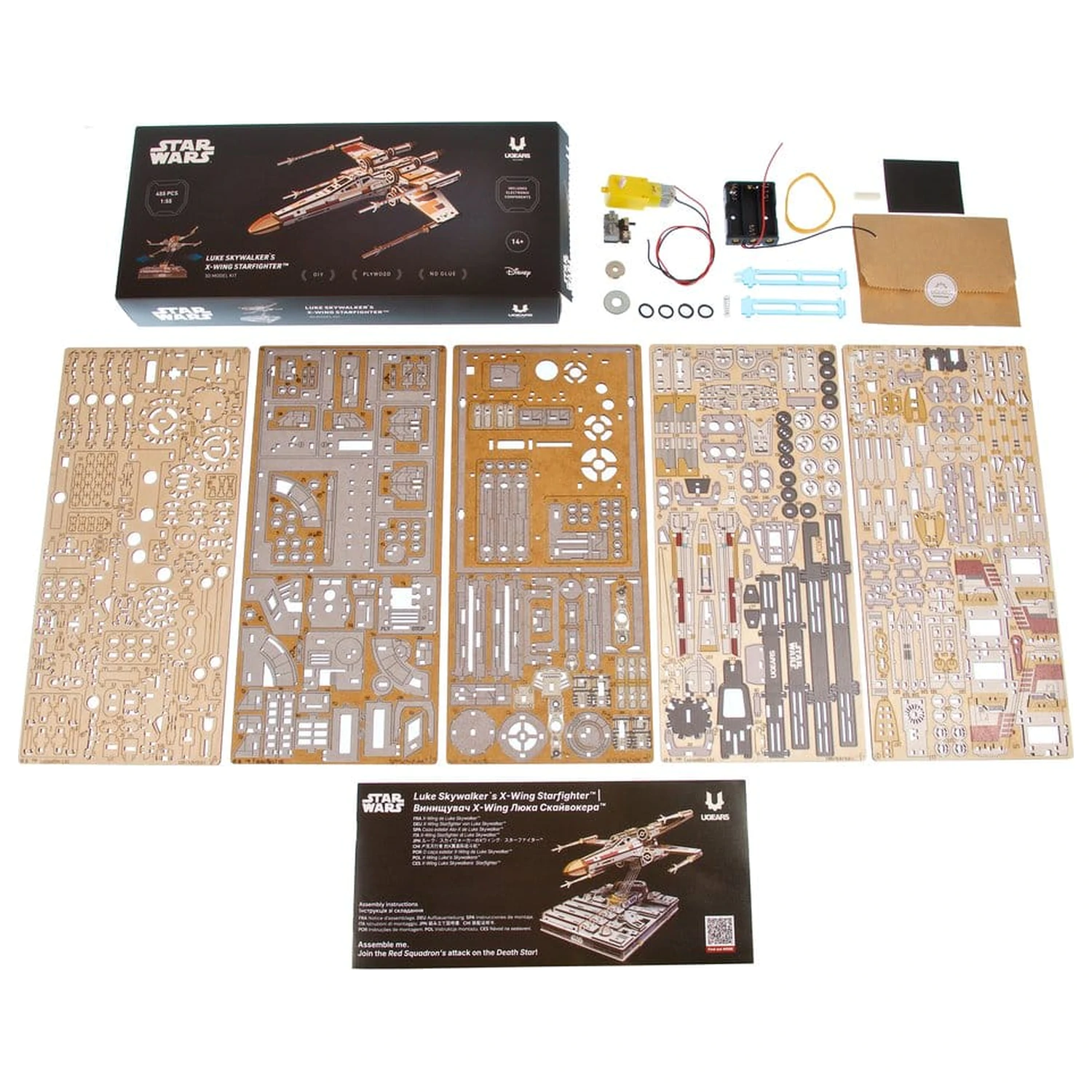 Star Wars 3D Holzpuzzle Luke Skywalker's X-Wing Starfighter Produktfoto