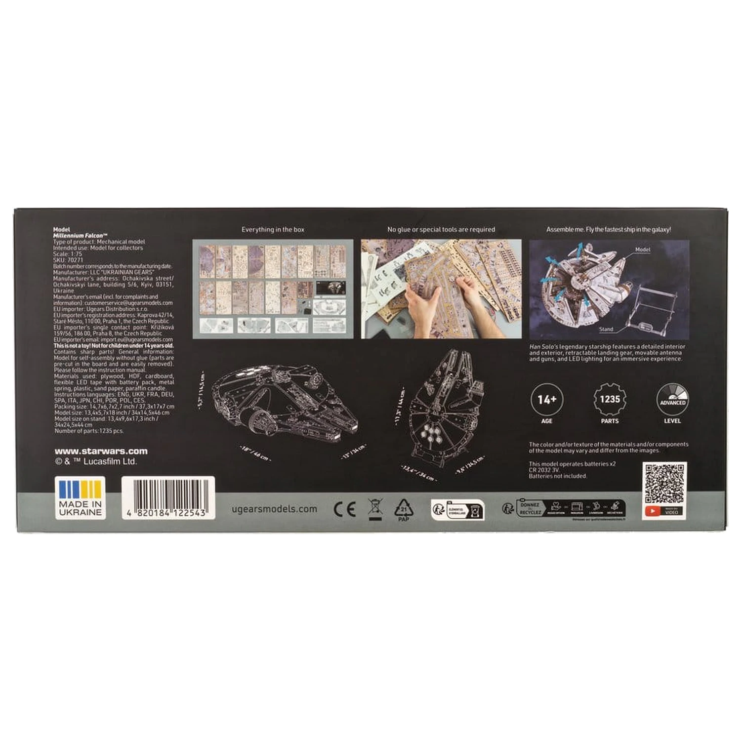 Star Wars 3D Holzpuzzle Millennium Falke Produktfoto