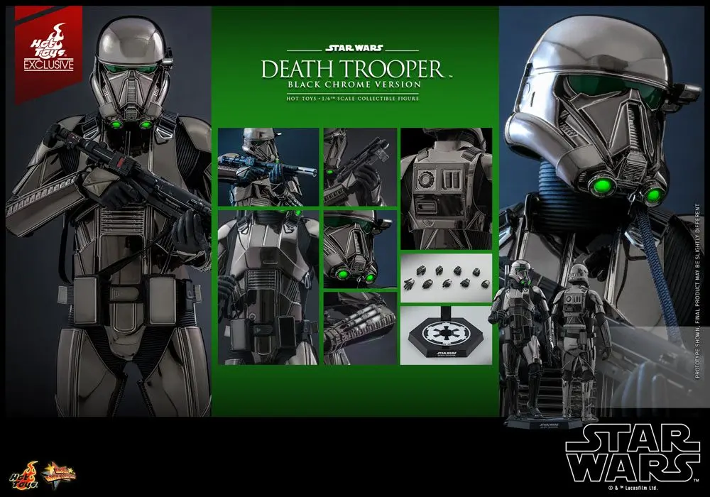 Star Wars Actionfigur 1/6 Death Trooper (Black Chrome) 2022 Convention Exclusive 32 cm Produktfoto