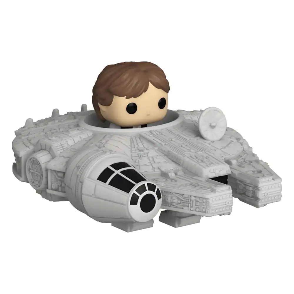 Star Wars Bitty Funko POP! Rides Vinyl Figur Display Han Solo w/Millenium Falcon 2,5 cm Produktfoto