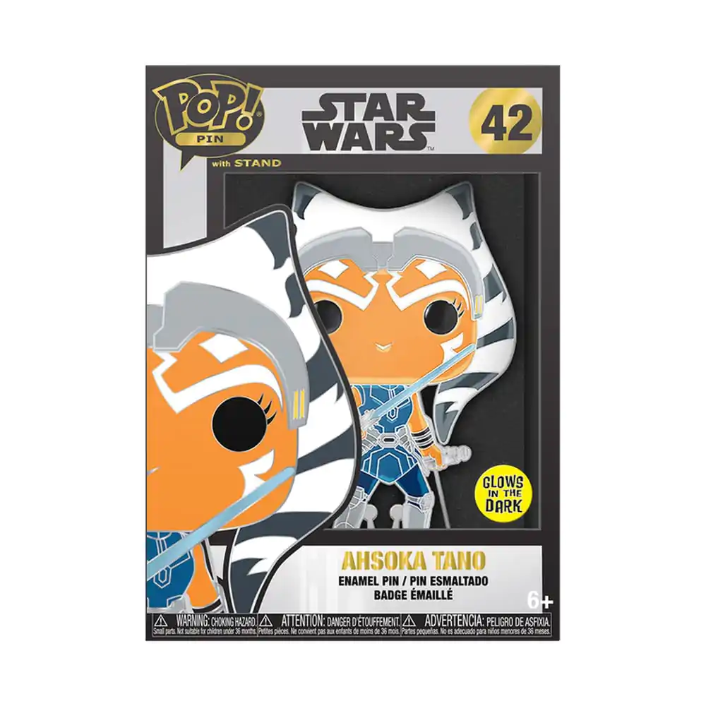 Star Wars Clone Wars Loungefly POP! Pin Ansteck-Pin Ahsoka (Glow-in-the-Dark) 10 cm Produktfoto