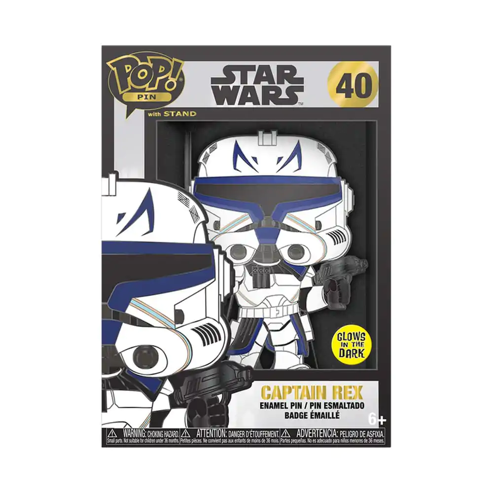 Star Wars Clone Wars Loungefly POP! Pin Ansteck-Pin Captain Rex (Glow-in-the-Dark) 10 cm termékfotó