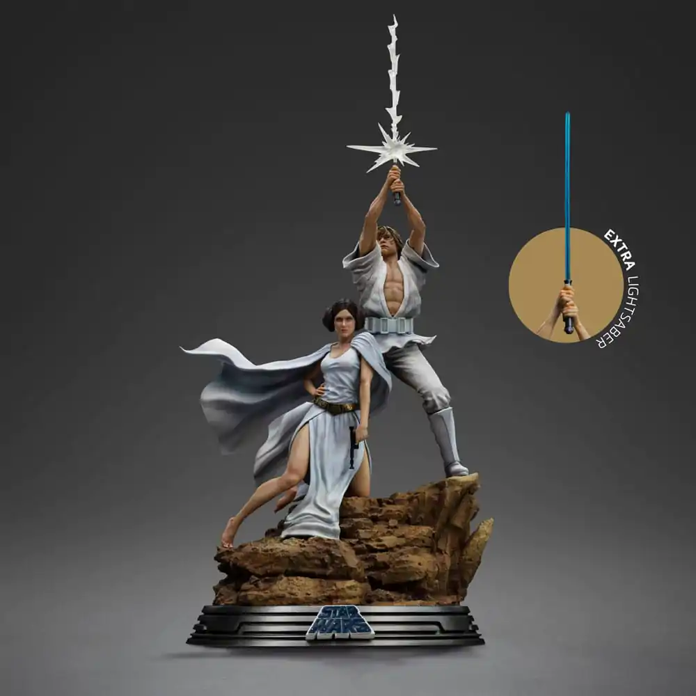 Star Wars Deluxe Art Scale Statue 1/10 Luke and Leia 41 cm termékfotó