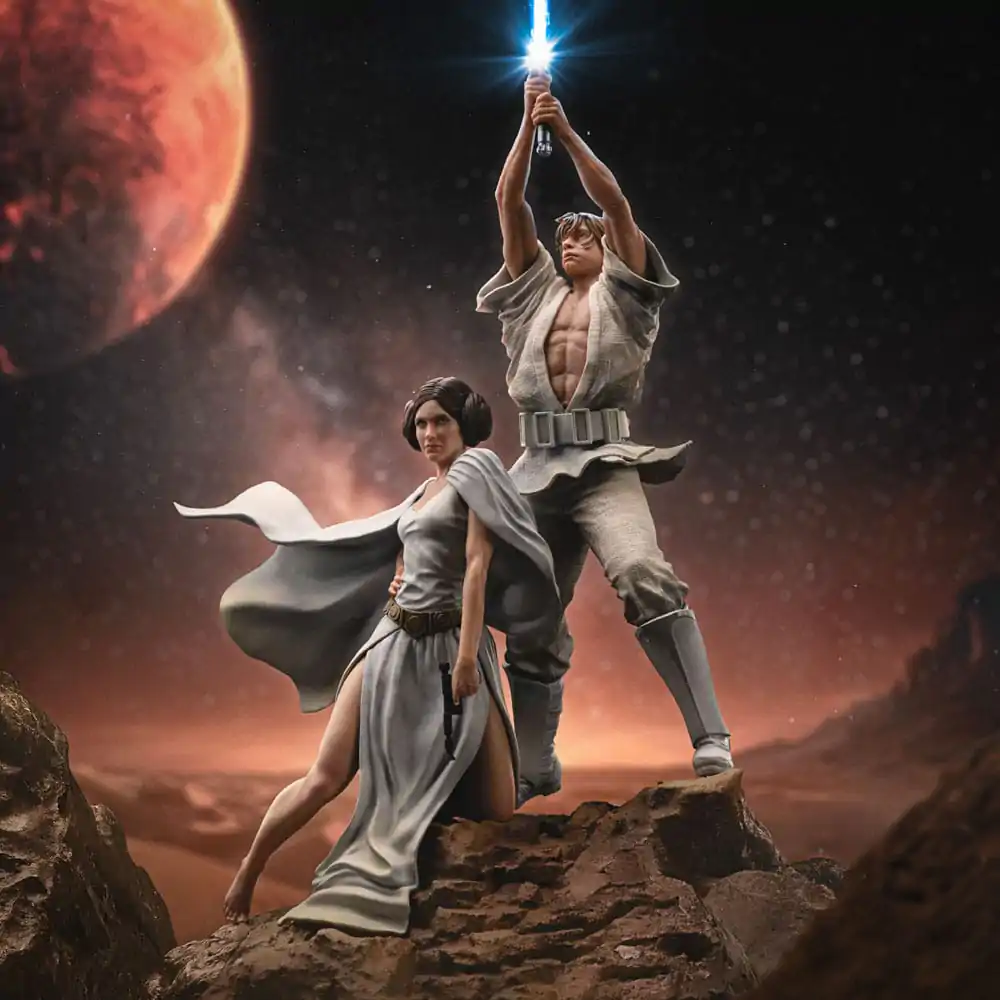 Star Wars Deluxe Art Scale Statue 1/10 Luke and Leia 41 cm termékfotó