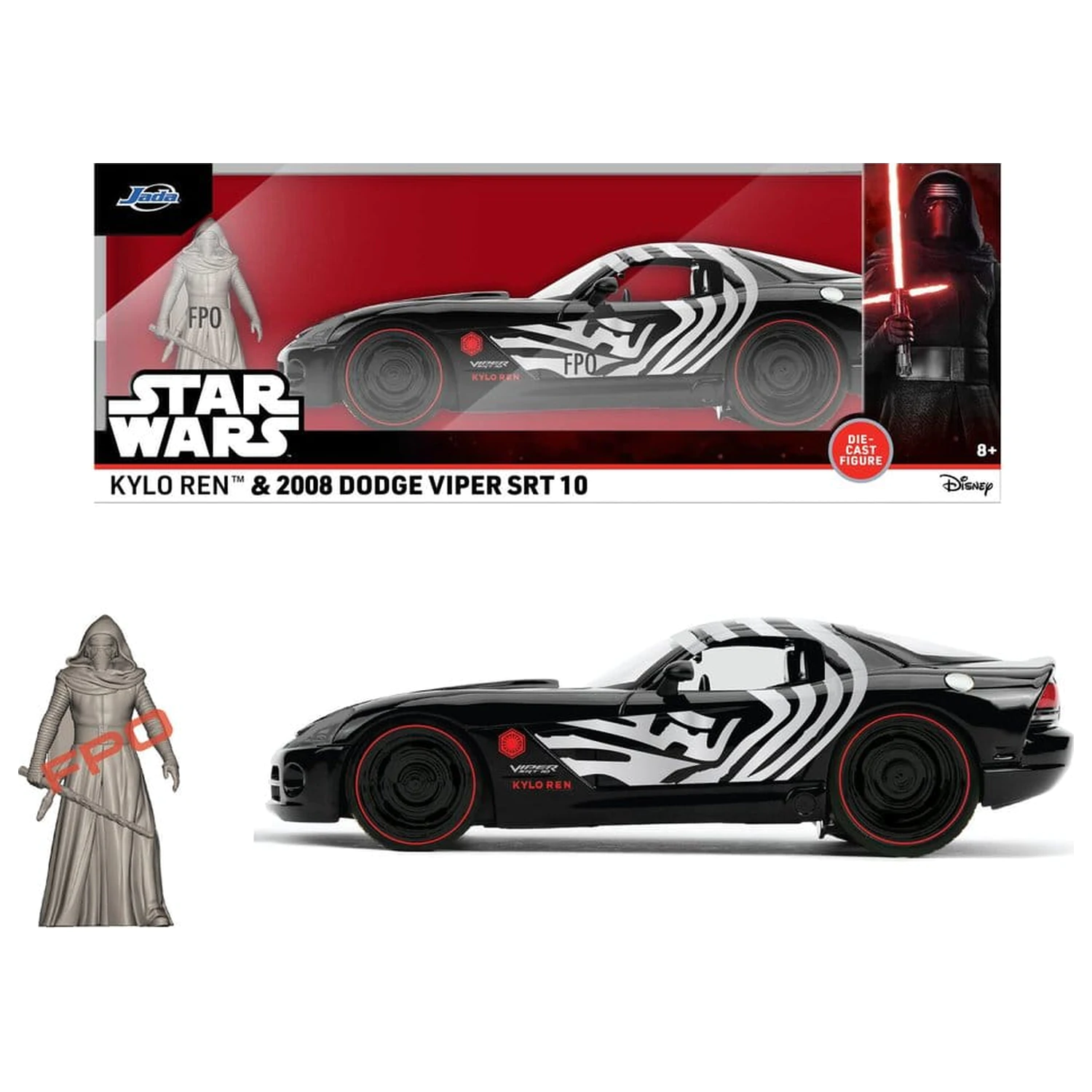Star Wars Diecast Modell 1:24 Kylo Ren Dodge Viper SRT10 2008 Produktfoto