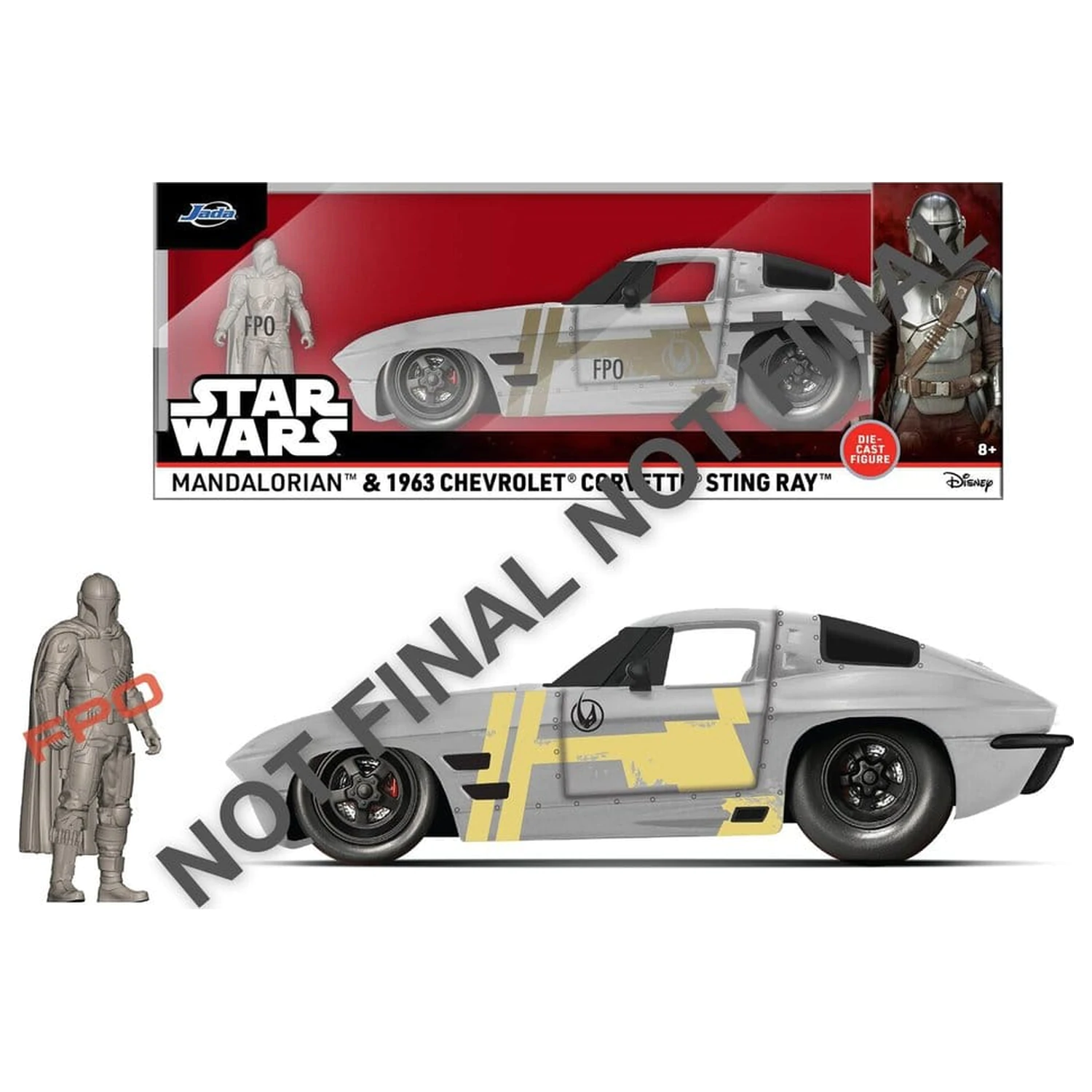 Star Wars Diecast Modell 1:24 Mandalorian Chevrolet Corvette Sting Ray 1963 Produktfoto