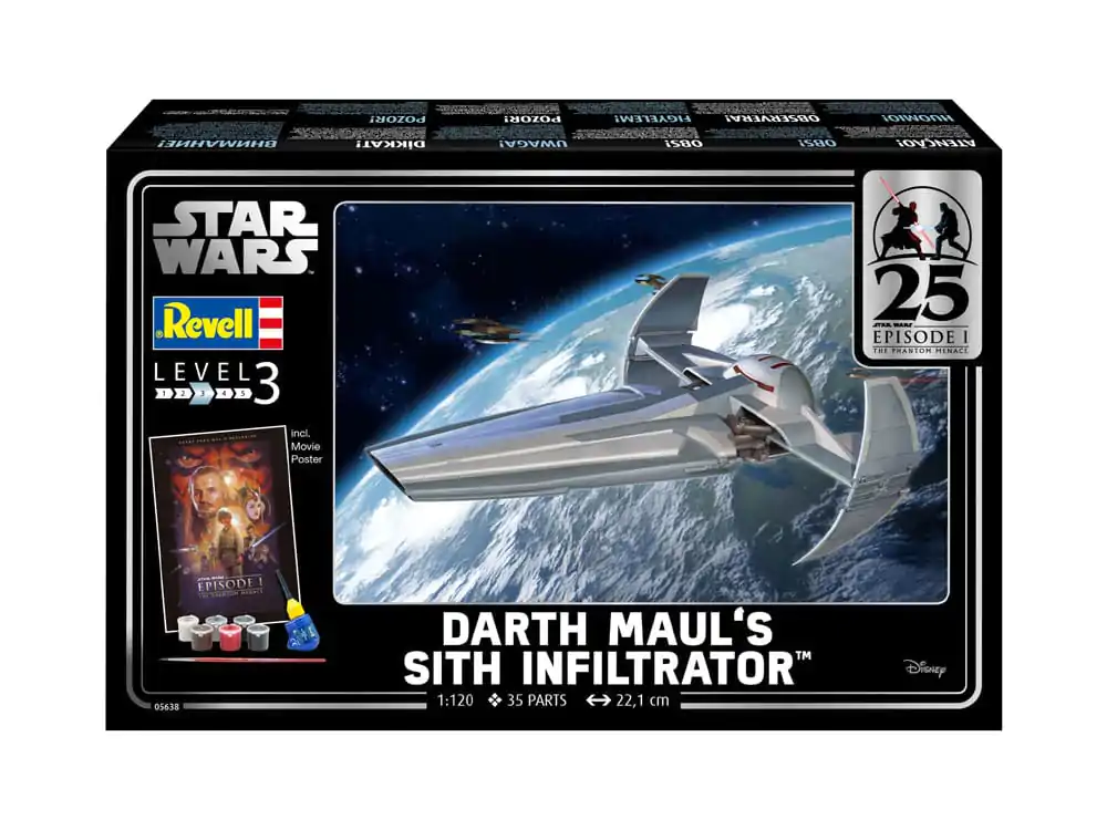 Star Wars Episode I Modellbausatz Geschenkset 1/120 Darth Maul's Sith Infiltrator 22 cm termékfotó